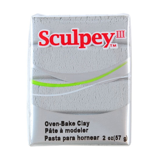 Sculpey III Polymer Clay - Silver 2 oz block