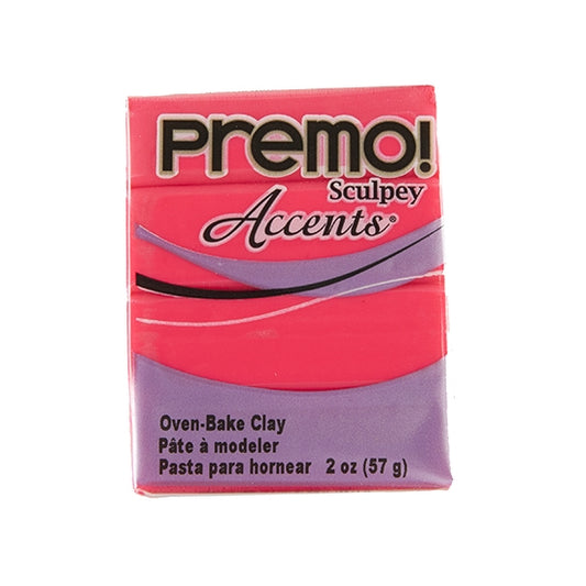 Premo Accent Sculpey Polymer Clay - Fluorescent Pink