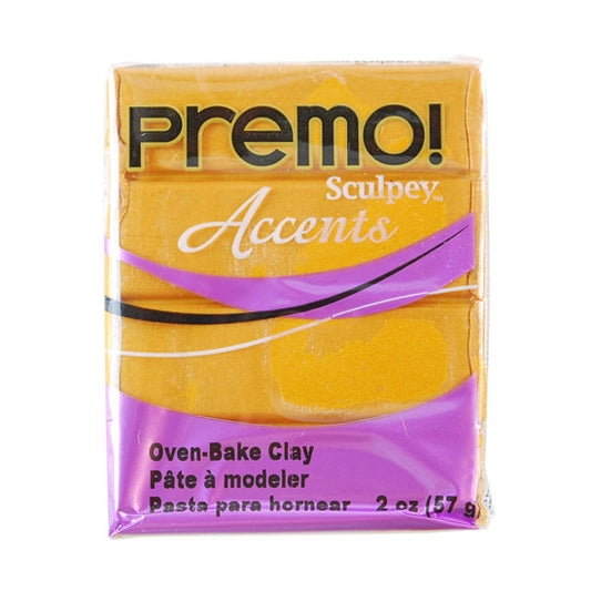 Premo Accent Sculpey® Polymer Clay - Gold 2 oz block