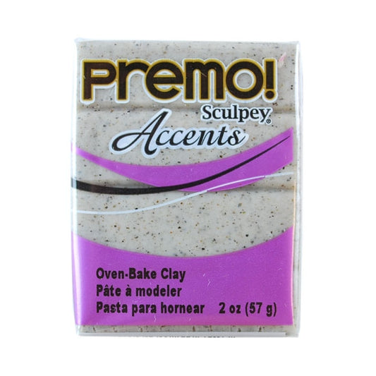 Premo Accent Sculpey Polymer Clay - Gray Granite 2 oz block