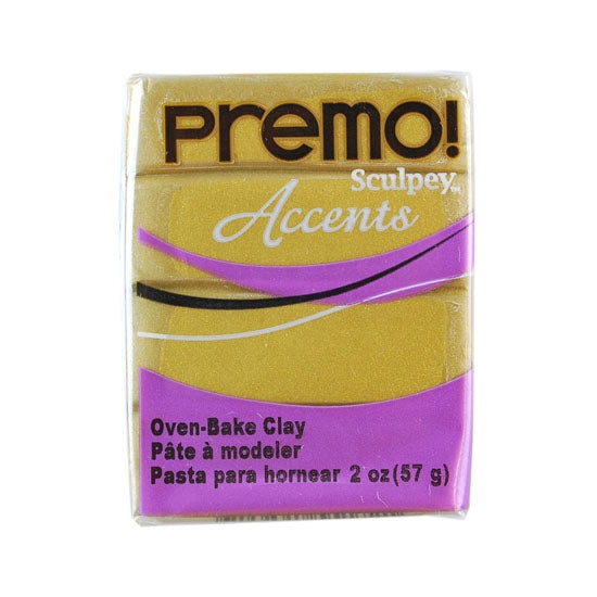 Premo Accent Sculpey® Polymer Clay - Antique Gold 2 oz block