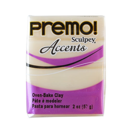 Premo Accent Sculpey Polymer Clay - White Translucent 2 oz block