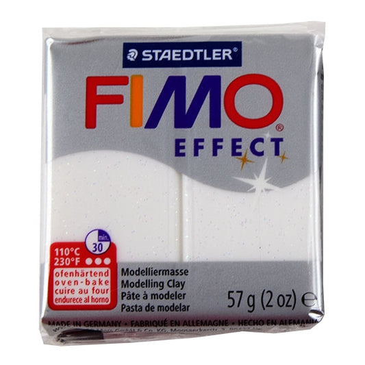 FIMO® Polymer Clay - Glitter White #052 2 oz block