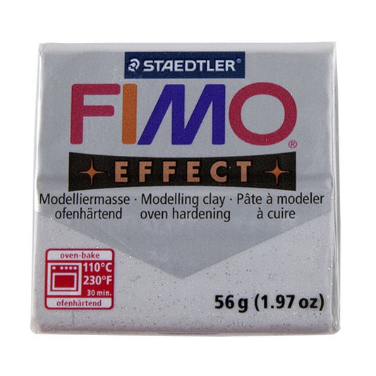 FIMO® Polymer Clay - Glitter Silver #812 2 oz block