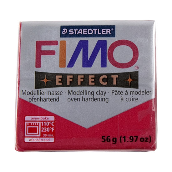 FIMO® Polymer Clay - Metallic Ruby Red #28 2 oz block