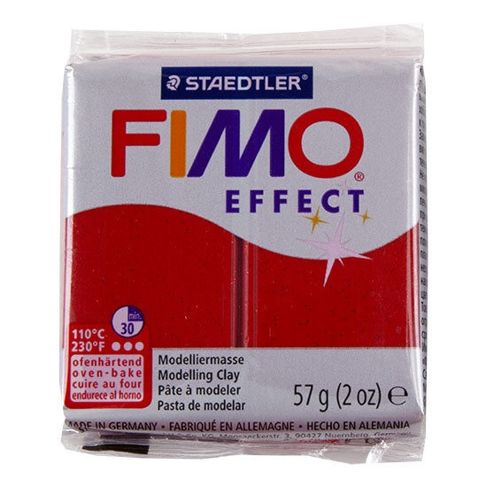 FIMO® Polymer Clay - Glitter Red #202 2 oz block