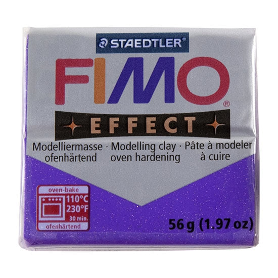 FIMO® Polymer Clay - Glitter Purple #602 2 oz block