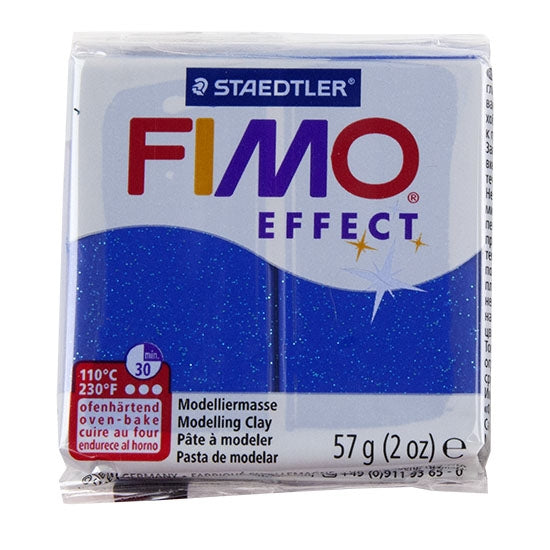 FIMO® Polymer Clay - Glitter Blue #302 2 oz block