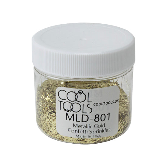 jar of Metallic Gold Confetti Sprinkles