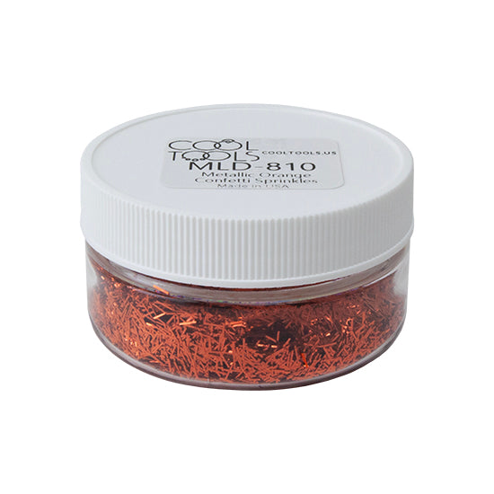 jar of Metallic Orange Confetti Sprinkles