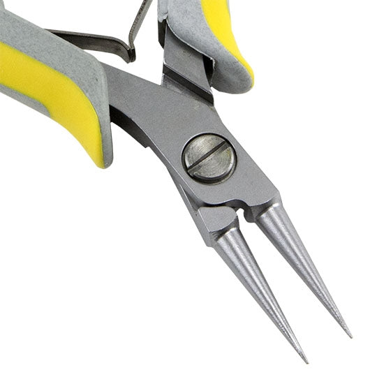 Pliers set, Lindstrom® EX series, flush-cutters / flat-nose / round-nose /  chain-nose, steel / rubber / plastic, yellow and grey, 5 to 5-1/4 inches.  Sold per 4-piece set. - Fire Mountain Gems and Beads