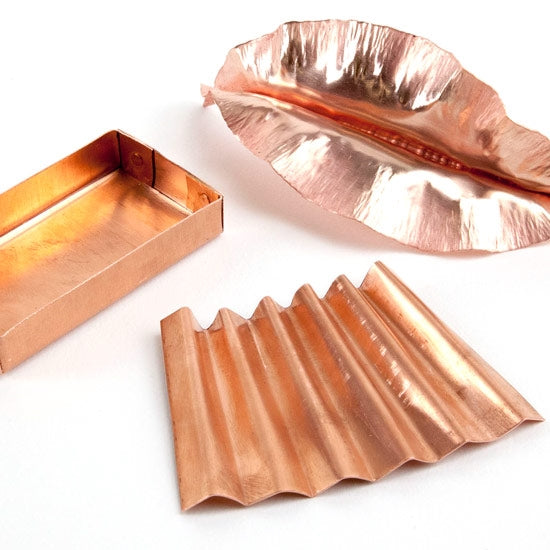 fold formed copper pieces