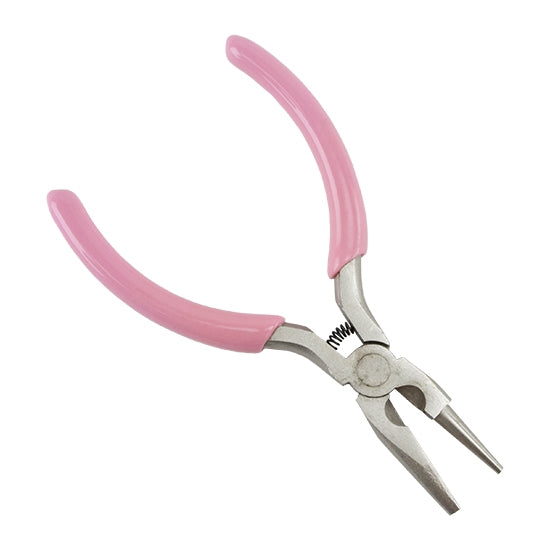 Carbon Steel Jewelry Pliers - Wire Looping Concave and Round Nose with Cutter with pink grip