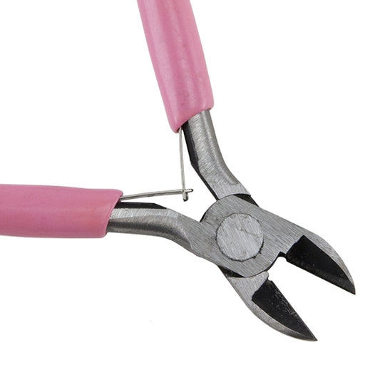 Carbon Steel Jewelry Pliers - Side Cutter with pink grip