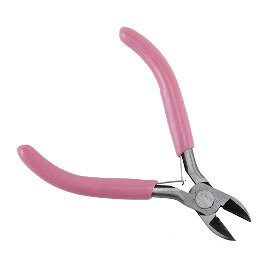 Carbon Steel Jewelry Pliers - Side Cutter with pink grip