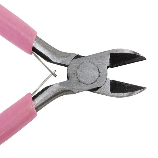 Carbon Steel Jewelry Pliers - Side Cutter with pink grip