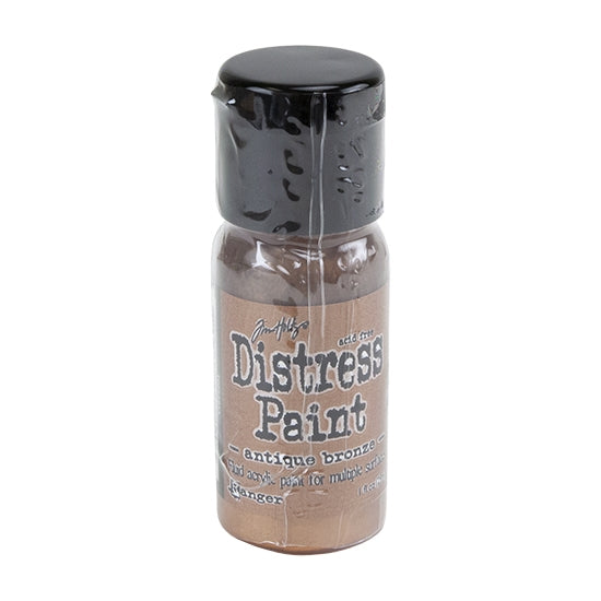 Bottle of Tim Holtz Distress® Paint - Antique Bronze - 1oz