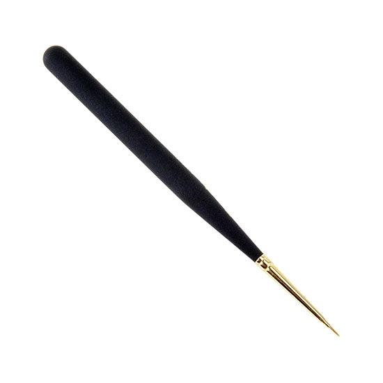 Princeton Mini-Detail Artist Brush. The finest synthetic sable assures a perfect point and crisp edges on flat shapes.The angular shader is an angled flat brush that allows the artist to get into tight areas with precision, perfect for shading and highlighting. Synthetic Sable, Size 12/0