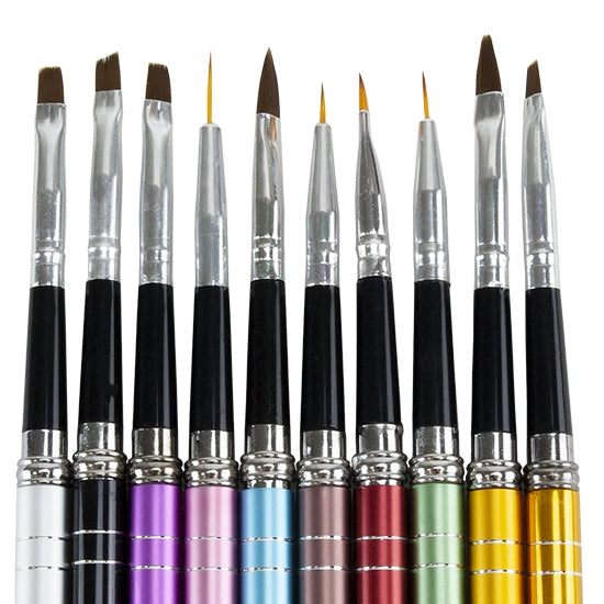 colorful Professional Detail Brushes - Set/10