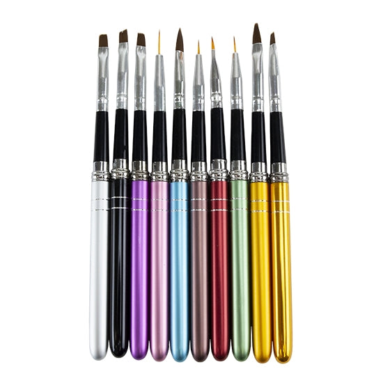 colorful Professional Detail Brushes - Set/10