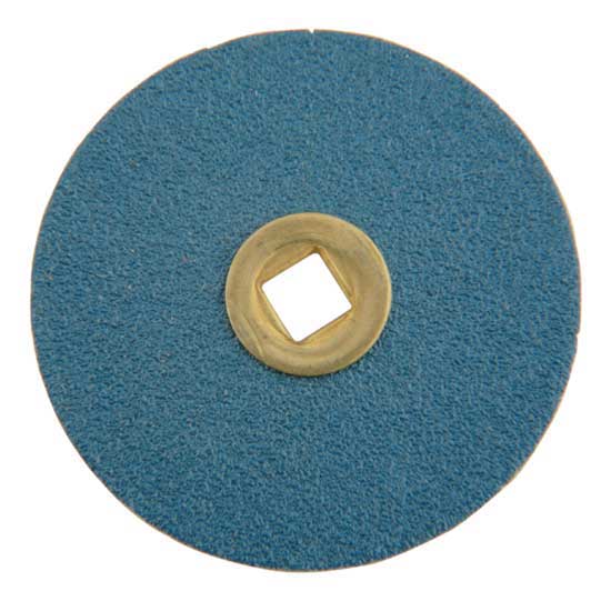 Sanding Disc - Blue Snap On - 7/8" Medium Use to sand edges and square up wire ends, shape metal and other tasks. For use with the snap-on mandrel. Blue is excellent for use with harder alloys, such as bronze and brass.