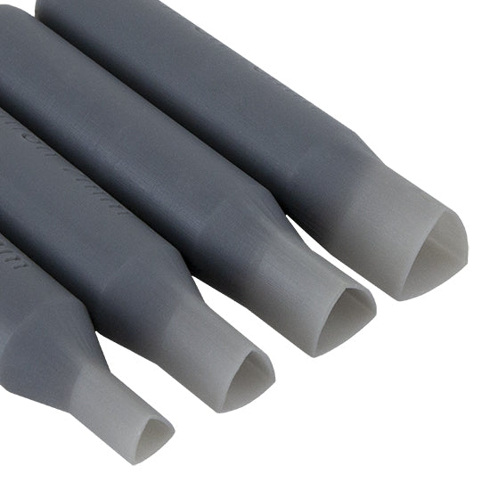 set of 4 gray plastic Stone Setting Punch - Trillion Set stones the easy way! Perfect for metal clay and polymer clay. Each Stone Setting Punch is perfectly calibrated for setting a specific sized stone in clay. Don't waste the punchings, save for a project and use as embellishments. Punch is 2-3/8" long. 