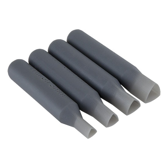 set of 4 gray plastic Stone Setting Punch - Trillion Set stones the easy way! Perfect for metal clay and polymer clay. Each Stone Setting Punch is perfectly calibrated for setting a specific sized stone in clay. Don't waste the punchings, save for a project and use as embellishments. Punch is 2-3/8" long. 