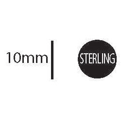 Quality Stamp - STERLING - Straight 10mm Made for use with wet clay only. Made of hard acrylic and machined with intricate detail to produce crisp impressions. A "quality mark" is the number or letters that indicate what metal and purity is used in an item made of a precious metal. By law, this stamp can only be used to mark an item that is made from sterling silver