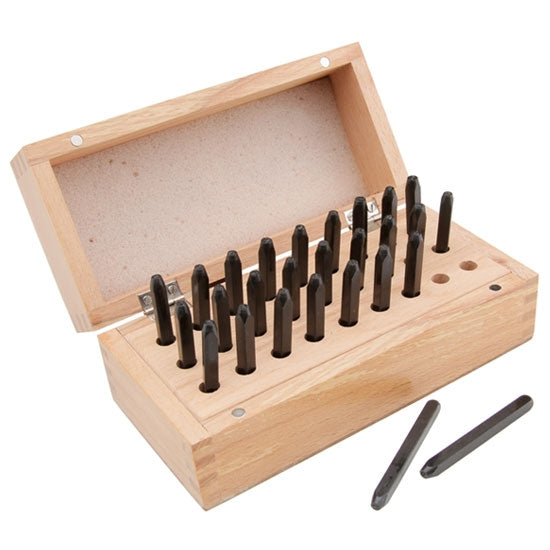 Lucida Calligraphy Set - Upper Case 3mm 26 letters from A to Z in all  These letter stamps are used to impress letters directly into metal clay or to stamp directly into metal.