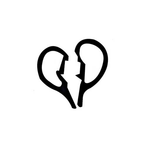 Design Stamp - Broken Heart 5mm