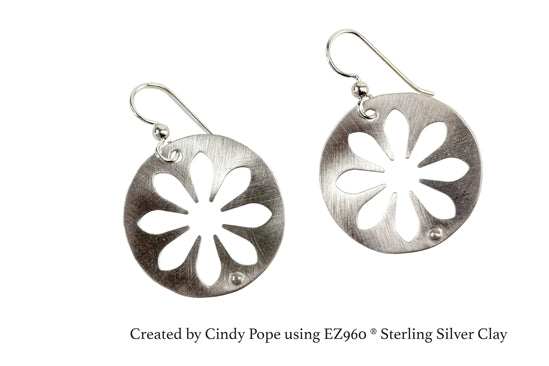 sterling silver earring by cindy pope using Paper Punch - Daisy 1"