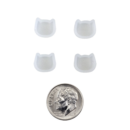 Silicone Jewelry Mold for Resin - Cat - Pkg/4 with dime