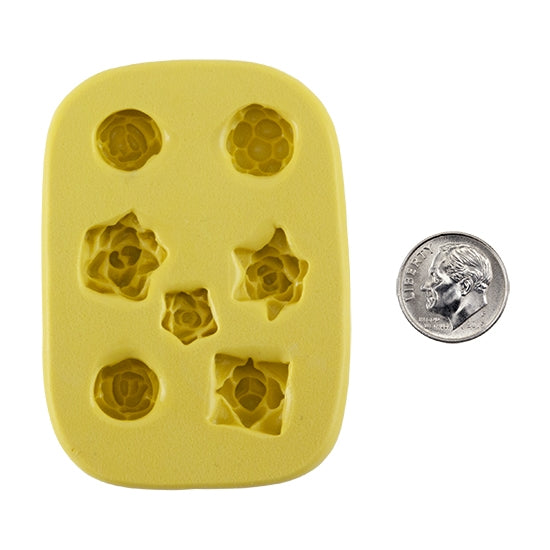 yellow Silicone Jewelry Mold - Succulents with dime