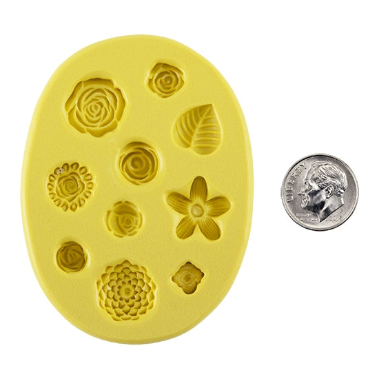 yellow Silicone Jewelry Mold for Resin - Blooms 2 with dime'