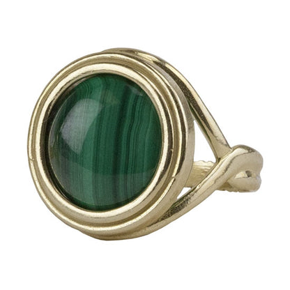 Brass Stepped Gallery Setting Adjustable Ring - Round - 15.5mm - Pkg 1 - Cool Tools