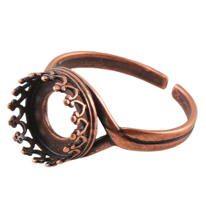 Antique Copper Plate Gallery Setting Adjustable Ring - Round - Cool Tools
