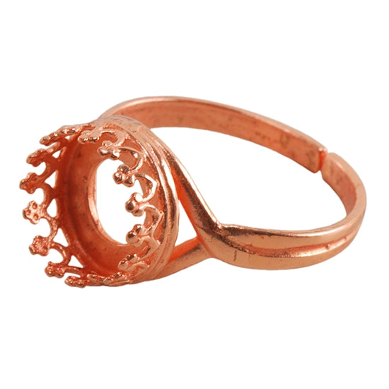 Copper Plate Gallery Setting Adjustable Ring - Round