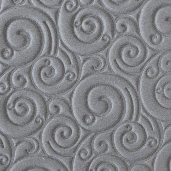 Rollable Texture Tile - Curly Spirals Sample in clay 