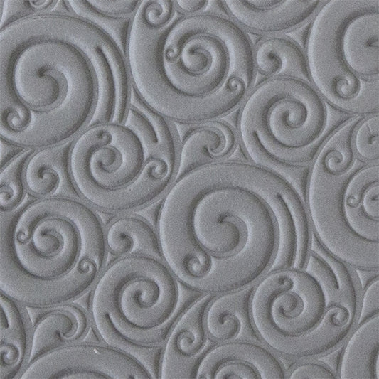 Rollable Texture Tile - Curly Spirals Sample in clay 