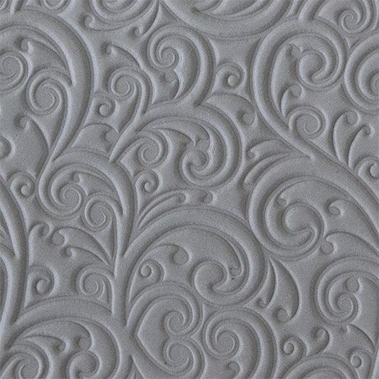 Rollable Texture Tile - Curly Vines Sample in clay 