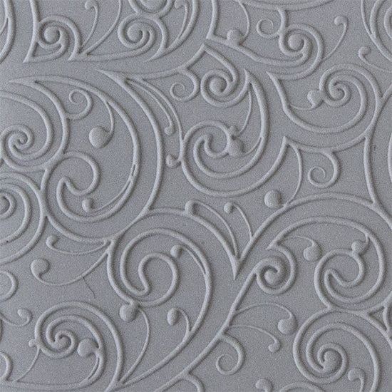 Rollable Texture Tile - Curly Vines Fineline Sample in clay 