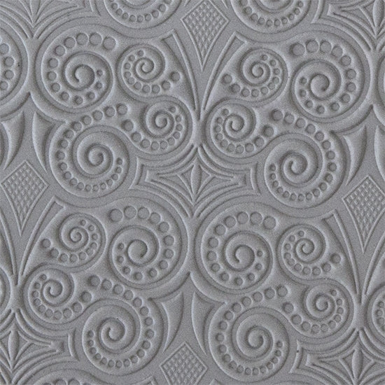 Rollable Texture Tile - Nouveau Mucha Sample rolled in clay 