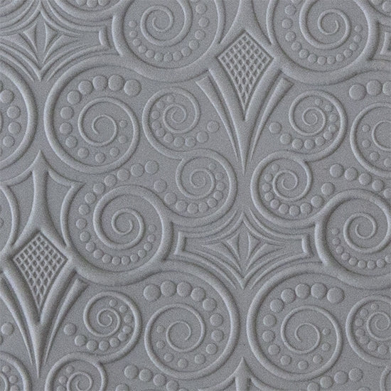 Rollable Texture Tile - Nouveau Mucha Embossed Sample rolled in clay 