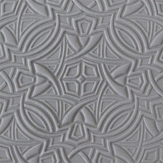 Rollable Texture Tile - Nouveau Transition Embossed Sample rolled in clay 