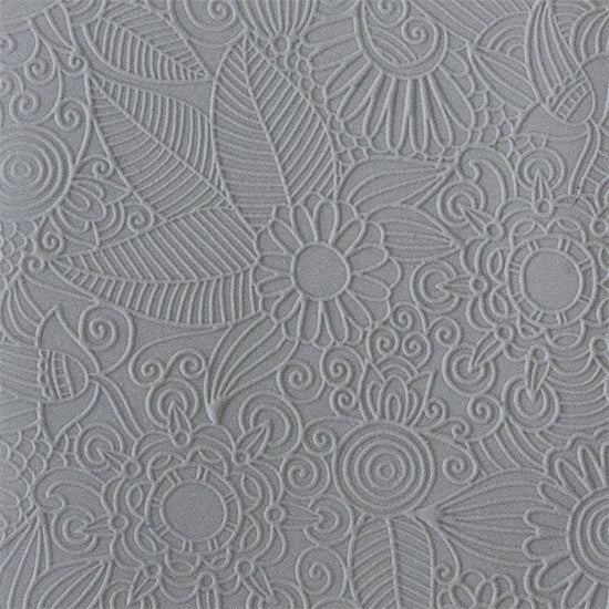 Rollable Texture Tile - Flower Party Fineline Sample rolled in clay 