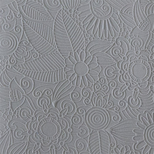 Rollable Texture Tile - Flower Party Fineline Sample rolled in clay 