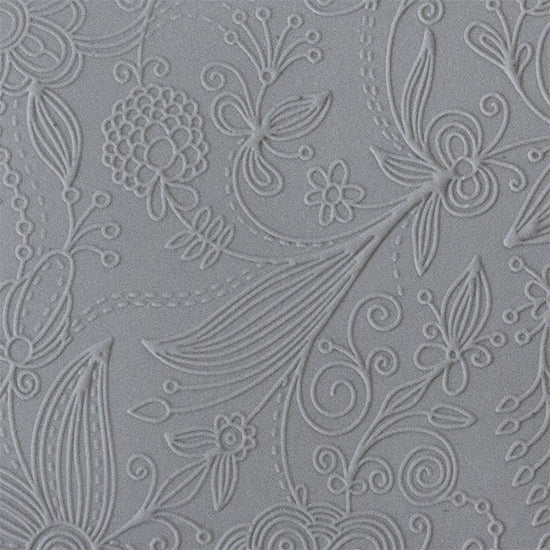 Rollable Texture Tile - Flower Quilt Fineline Sample rolled in clay 