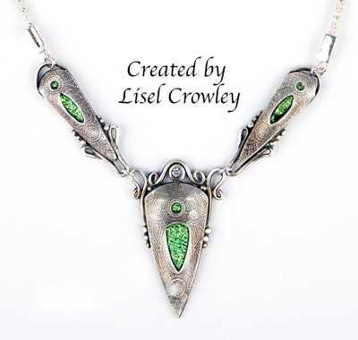 Rollable Texture Tile - Super Fineline Illusion silver necklace by Lisel Crowley