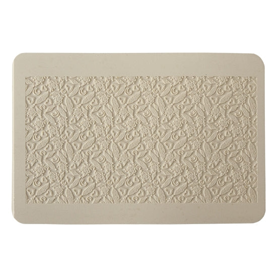 Rollable Texture Tile - Lucky Charms. Rollable Texture Tiles measure 4" x 5-1/2" overall and have a textured area of 2-3/8" x 4-7/8"; perfect for larger projects. Each texture has a shoulder that allows one of our Clay Thickness Rolling Frames to sit directly on the texture for rolling. Rollable Texture Tiles are flexible, washable and can be used with any soft clay. Spritz with CoolSlip or dust on Dry Powder Release for stick-free impressions when using metal clay and polymer clay.