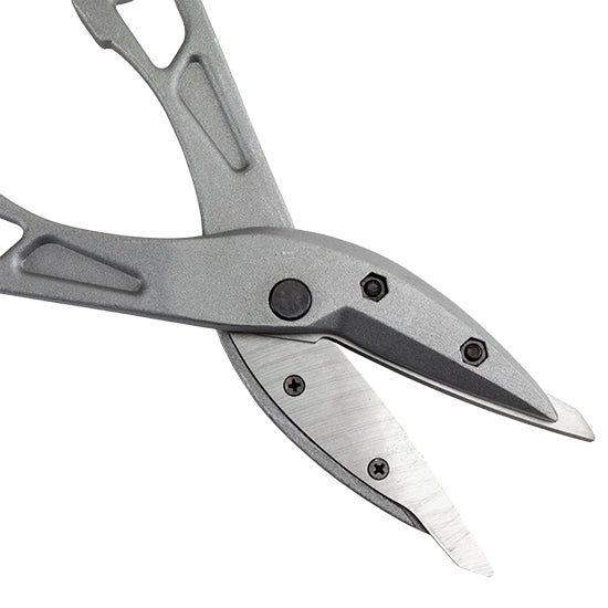 Lightweight Aluminum Snips Lightweight 13" Aluminum Snips cuts up to #22 gauge steel and up to #26 gauge stainless steel. These lightweight snips are easy to use and will not strain your wrist at only 1 lb.